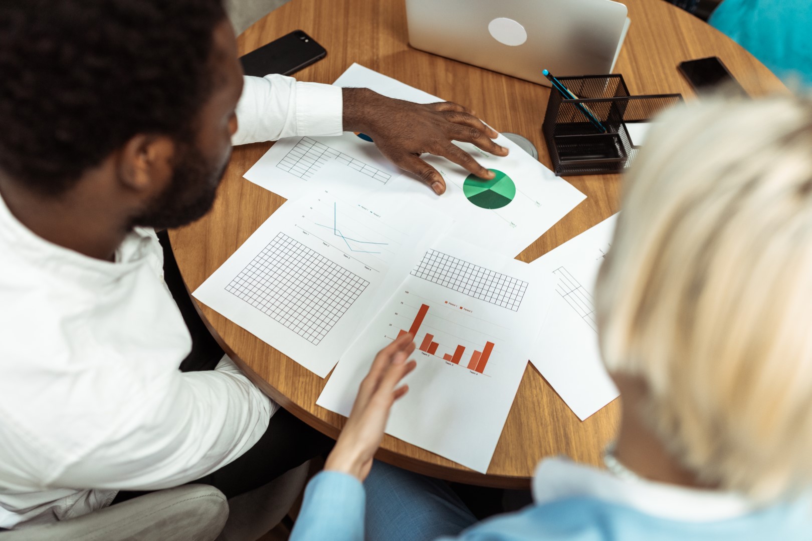 cinematic image of a multiethnic business team